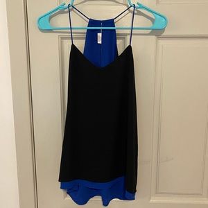 Women’s EXPRESS reversible black and blue top xs